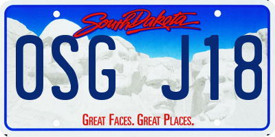 SD license plate 0SGJ18