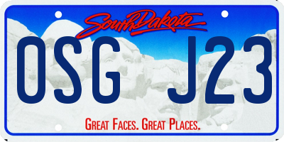 SD license plate 0SGJ23