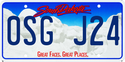 SD license plate 0SGJ24
