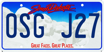 SD license plate 0SGJ27
