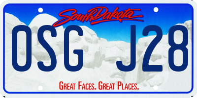 SD license plate 0SGJ28