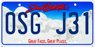 SD license plate 0SGJ31