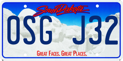 SD license plate 0SGJ32