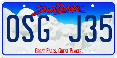 SD license plate 0SGJ35