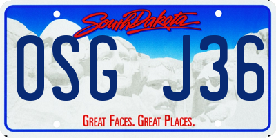 SD license plate 0SGJ36