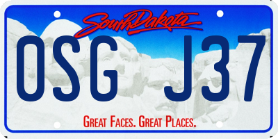 SD license plate 0SGJ37