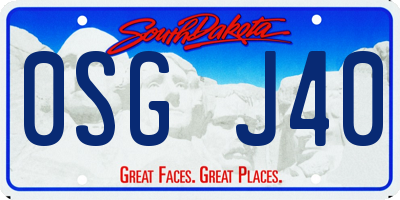 SD license plate 0SGJ40