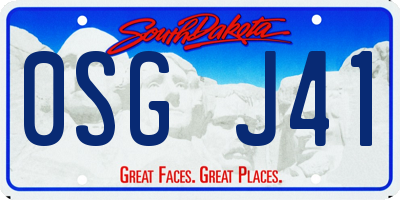 SD license plate 0SGJ41
