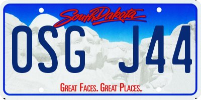 SD license plate 0SGJ44