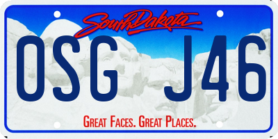 SD license plate 0SGJ46
