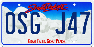 SD license plate 0SGJ47