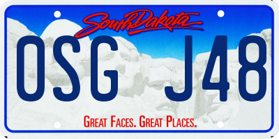 SD license plate 0SGJ48