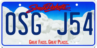 SD license plate 0SGJ54