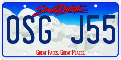 SD license plate 0SGJ55