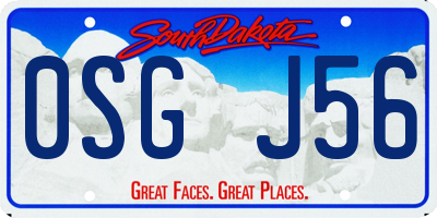 SD license plate 0SGJ56