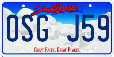SD license plate 0SGJ59