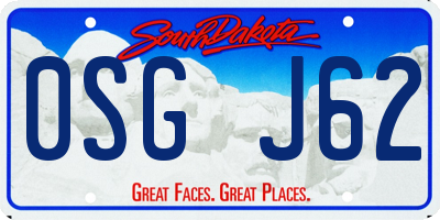SD license plate 0SGJ62