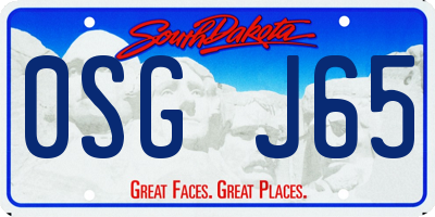 SD license plate 0SGJ65
