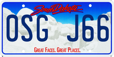 SD license plate 0SGJ66
