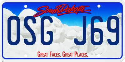 SD license plate 0SGJ69
