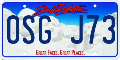 SD license plate 0SGJ73