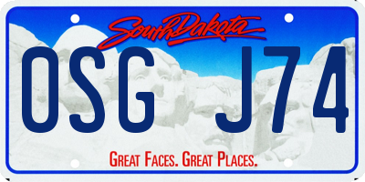 SD license plate 0SGJ74