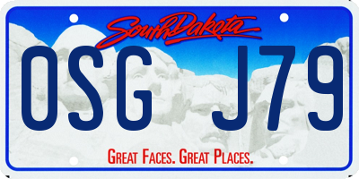 SD license plate 0SGJ79