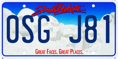 SD license plate 0SGJ81