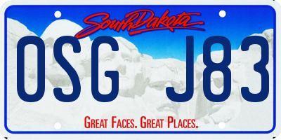 SD license plate 0SGJ83