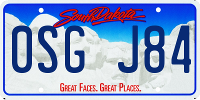 SD license plate 0SGJ84