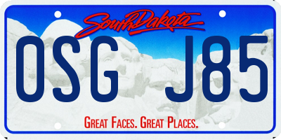 SD license plate 0SGJ85