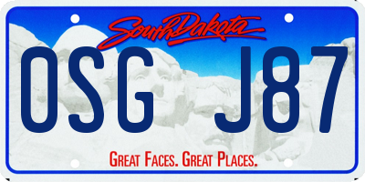 SD license plate 0SGJ87