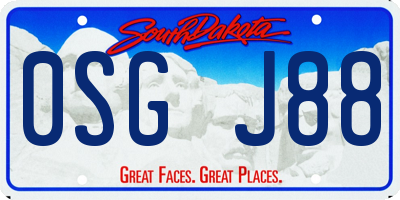 SD license plate 0SGJ88