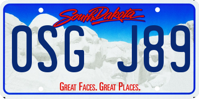 SD license plate 0SGJ89