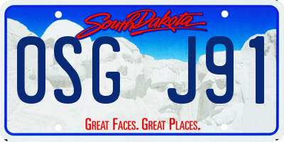 SD license plate 0SGJ91