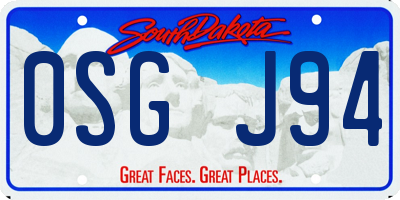 SD license plate 0SGJ94