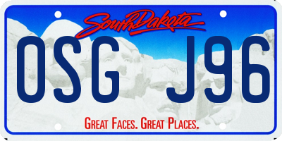 SD license plate 0SGJ96