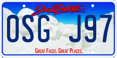 SD license plate 0SGJ97