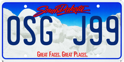 SD license plate 0SGJ99