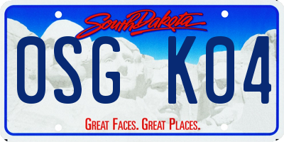 SD license plate 0SGK04