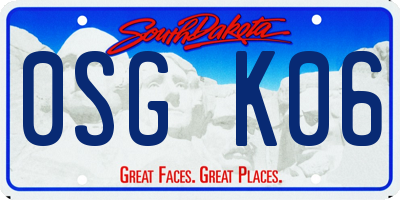 SD license plate 0SGK06