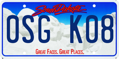 SD license plate 0SGK08