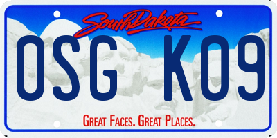 SD license plate 0SGK09