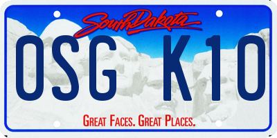 SD license plate 0SGK10