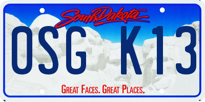 SD license plate 0SGK13