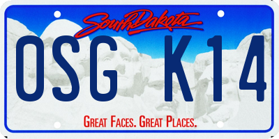 SD license plate 0SGK14