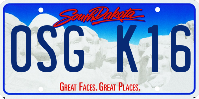 SD license plate 0SGK16