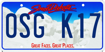 SD license plate 0SGK17