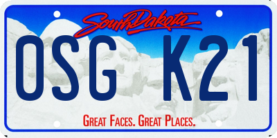 SD license plate 0SGK21