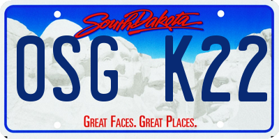 SD license plate 0SGK22